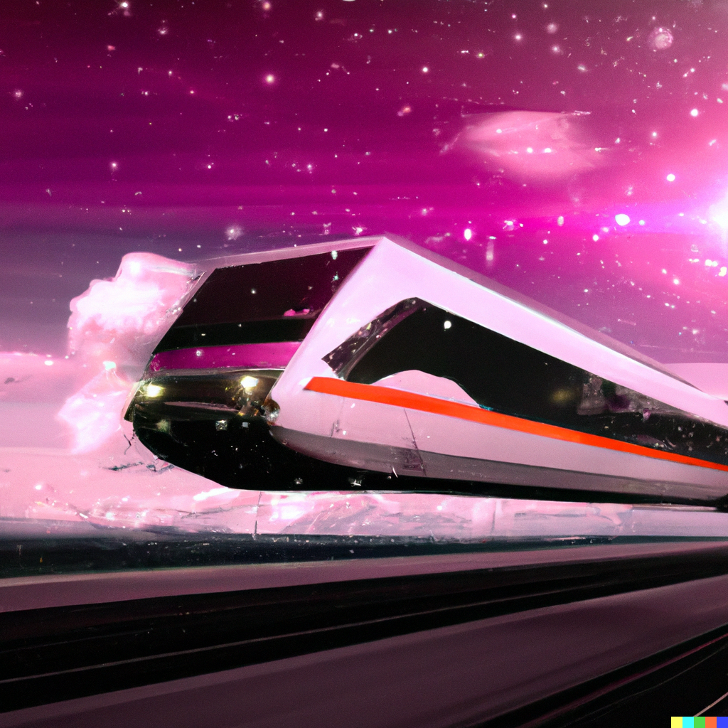 DALL·E 2023-02-11 09.16.13 - Train from Deutsche Bahn floating in space, Futuresynth