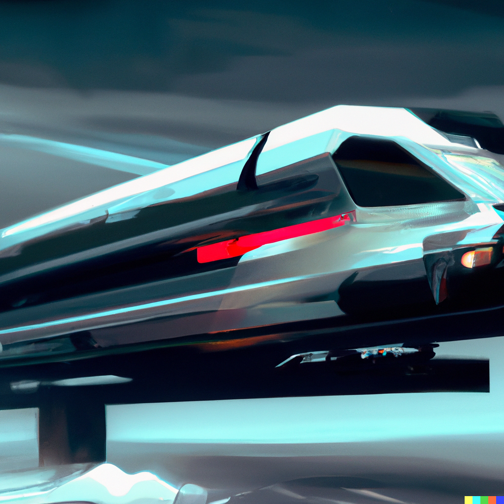 DALL·E 2023-02-11 10.12.28 - Painting of 3d render of a train from Deutsche Bahn floating in space, Blade Runner 2049